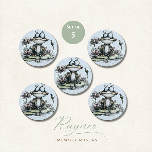 Frog Wooden Sewing Buttons - Pack of 5