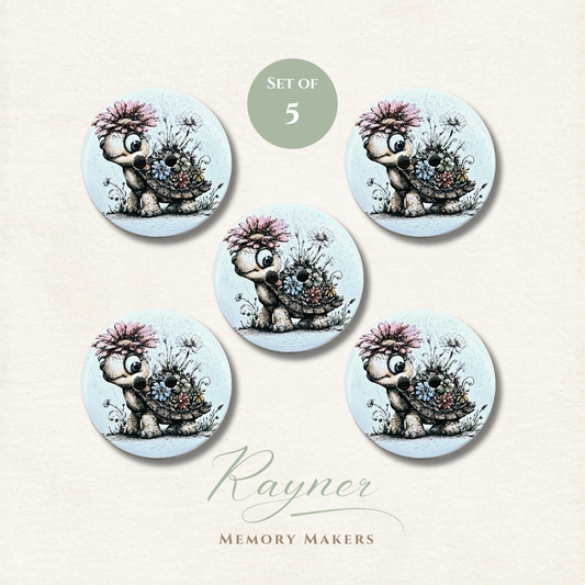Tortoise Wooden Sewing Buttons - Pack of 5