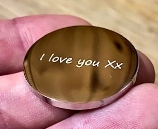 Golf Ball Marker - Photo Golfing Gift - Fathers Day - Lucky Coin - Engraved Keepsake - Memorial - Memory Token - UK